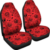 Red & Black Sugar Skull Car Seat Covers 101819 - YourCarButBetter