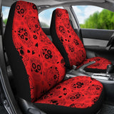 Red & Black Sugar Skull Car Seat Covers 101819 - YourCarButBetter