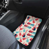 Red Blue Guitar Pattern Front And Back Car Mats 221205 - YourCarButBetter