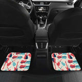 Red Blue Guitar Pattern Front And Back Car Mats 221205 - YourCarButBetter