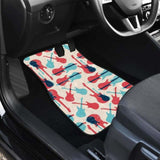 Red Blue Guitar Pattern Front And Back Car Mats 221205 - YourCarButBetter