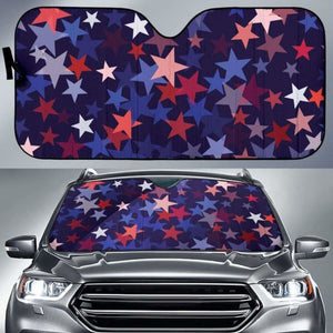 Red Blue Star Pattern Car Auto Sun Shades 550317 - YourCarButBetter