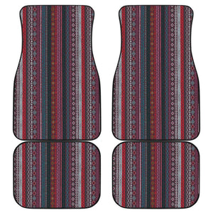 Red Boho Stripes Car Floor Mats 094209 - YourCarButBetter