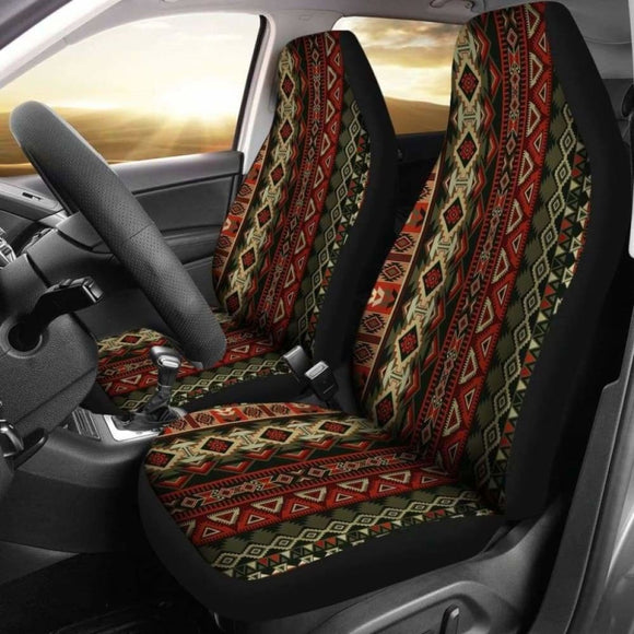 Red & Brown Boho Aztec Car Seat Covers 105905 - YourCarButBetter