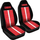 Red Camaro Letters Amazing Decoration Car Seat Covers 210807 - YourCarButBetter