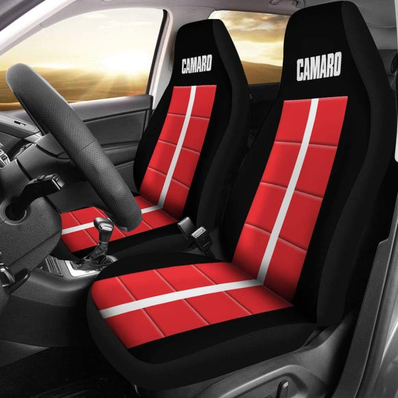 Red Camaro White Letters Amazing Decoration Car Seat Covers 210807 - YourCarButBetter