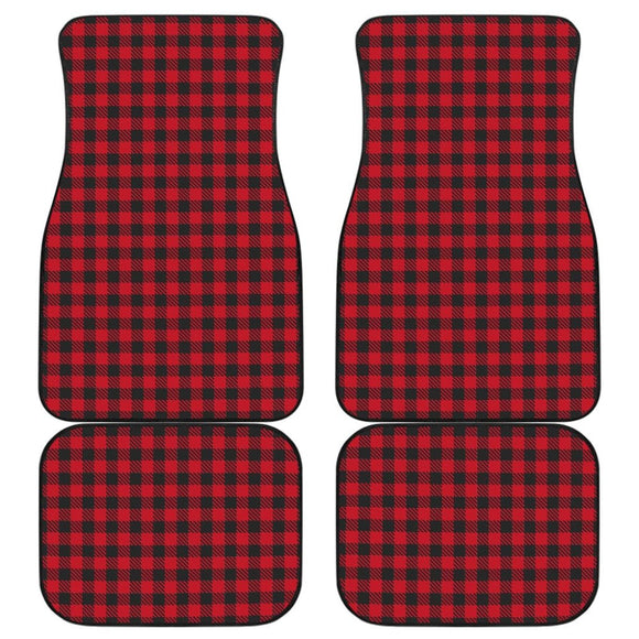 Red Checked Buffalo Plaid Amazing Car Floor Mats 211606 - YourCarButBetter