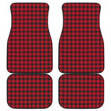 Red Checked Buffalo Plaid Amazing Car Floor Mats 211606 - YourCarButBetter