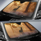 Red Deer Sun Light Forest 4K Car Sun Shade 172609 - YourCarButBetter