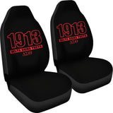 Red Delta Sigma Theta 1913 Black Themed Car Seat Covers 211706 - YourCarButBetter