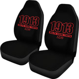 Red Delta Sigma Theta 1913 Black Themed Car Seat Covers 211706 - YourCarButBetter