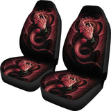 Red Dragon And Love Rose Car Seat Covers 211604 - YourCarButBetter