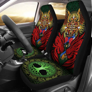 Red Dragon Duo Celtic Cross Car Seat Covers 160905 - YourCarButBetter