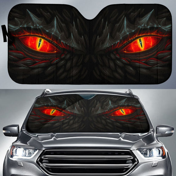 Red Dragon Eyes Car Auto Sun Shades Custom 1 210401 - YourCarButBetter