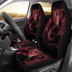 Red Dragon Rose Art Design Car Seat Covers Fantasy 210303 - YourCarButBetter