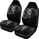 Red Eyes Furious Wolf Car Seat Covers 211502 - YourCarButBetter