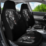 Red Eyes Furious Wolf Car Seat Covers 211502 - YourCarButBetter