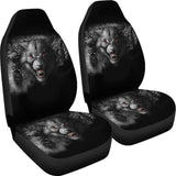 Red Eyes Furious Wolf Car Seat Covers 211502 - YourCarButBetter