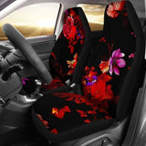 Red Flowers Car Seat Covers 153908 - YourCarButBetter