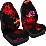 Red Flowers Car Seat Covers 153908 - YourCarButBetter