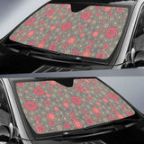 Red Gold Sakura Cherry Blossom Gray Background Car Auto Sun Shades 104020 - YourCarButBetter