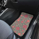 Red Gold Sakura Cherry Blossom Gray Background Front And Back Car Mats 110424 - YourCarButBetter