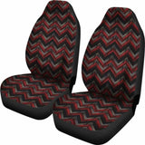 Red Gray And Black Chevron Ethnic Grungy Pattern Car Seat Covers 110424 - YourCarButBetter