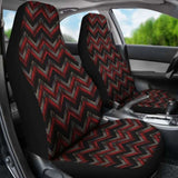 Red Gray And Black Chevron Ethnic Grungy Pattern Car Seat Covers 110424 - YourCarButBetter