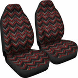 Red Gray And Black Chevron Ethnic Grungy Pattern Car Seat Covers 232125 - YourCarButBetter