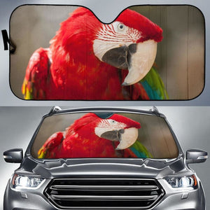 Red Green Macaw Parrot Car Sun Shade 460402 - YourCarButBetter