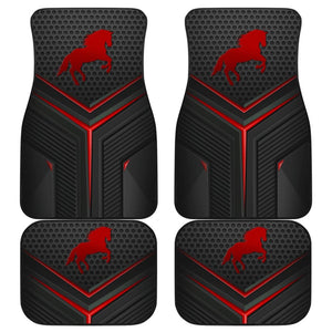Red Horse Metallic Style Printed Amazing Gift Ideas Car Floor Mats 211501 - YourCarButBetter