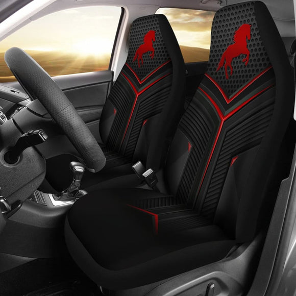 Red Horse Metallic Style Printed Amazing Gift Ideas Car Seat Covers 211501 - YourCarButBetter