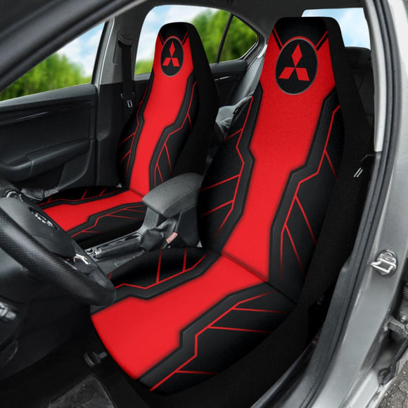 Red Mitsubishi Inspired Car Seat Covers Custom 2 210401 - YourCarButBetter