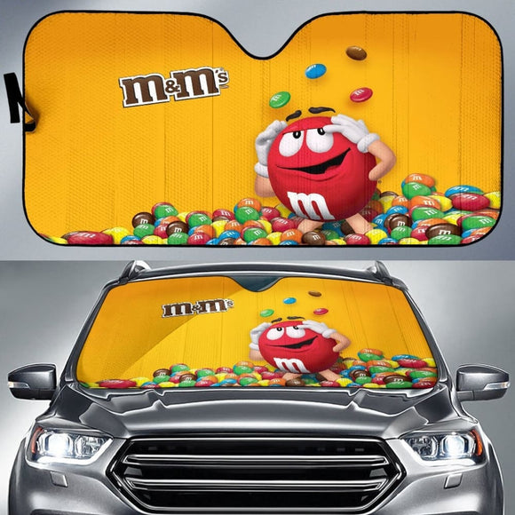 Red M&M Chocolate 1 Auto Sun Shades 094201 - YourCarButBetter