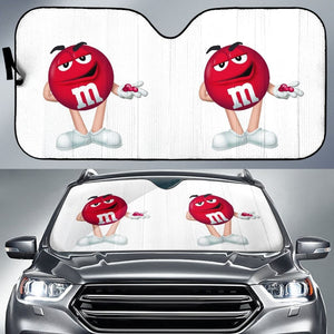 Red M&M Chocolate Auto Sun Shades 094201 - YourCarButBetter