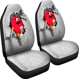 Red M&M Chocolate Car Seat Covers Car Accessories Decoration 094201 - YourCarButBetter