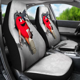Red M&M Chocolate Car Seat Covers Car Accessories Decoration 094201 - YourCarButBetter