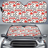 Red Mushroom Dot Pattern Car Auto Sun Shades 182102 - YourCarButBetter