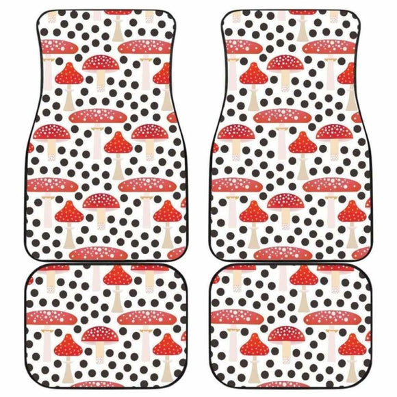 Red Mushroom Dot Pattern Front And Back Car Mats 174914 - YourCarButBetter