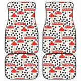 Red Mushroom Dot Pattern Front And Back Car Mats 174914 - YourCarButBetter