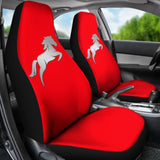 Red Mustang Horse Silhouette Car Seat Covers Custom 1 210701 - YourCarButBetter