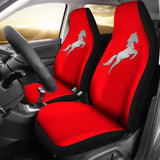 Red Mustang Horse Silhouette Car Seat Covers Custom 1 210701 - YourCarButBetter