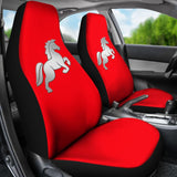 Red Mustang Horse Silhouette Car Seat Covers Custom 2 210701 - YourCarButBetter