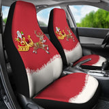 Red Nose Reindeer And Santa Claus Car Seat Covers 210601