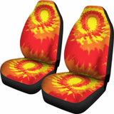 Red Orange And Yellow Tie Dye Car Seat Covers 154230 - YourCarButBetter