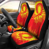 Red Orange And Yellow Tie Dye Car Seat Covers 154230 - YourCarButBetter
