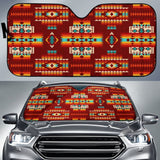 Red Pattern Native Auto Sun Shades 093223 - YourCarButBetter