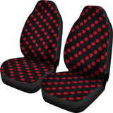 Red Roses On Black Car Seat Covers Set 174510 - YourCarButBetter