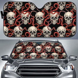 Red Snake Skull Pattern Car Auto Sun Shades 104020 - YourCarButBetter