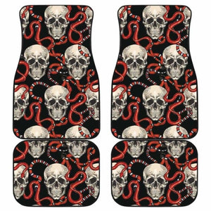 Red Snake Skull Pattern Front And Back Car Mats 232125 - YourCarButBetter